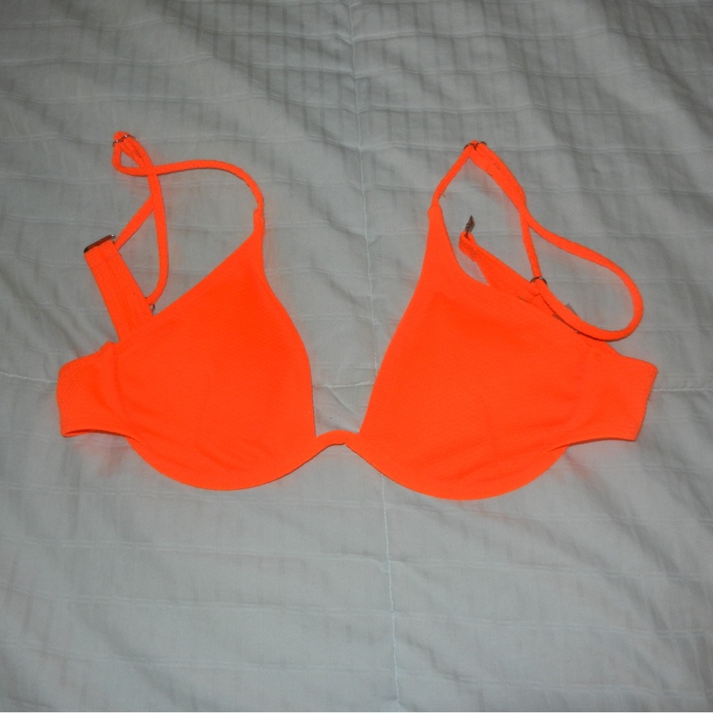 neon orange wire bikini top
